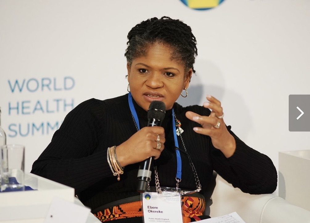Dr Ebere Okereke speaking at an event